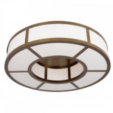 NORMAN Large Ring Flush Light in Opal Glass and Bronze | Integrated LED
