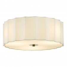 Modern ivory flush ceiling light fitting with scallop shape detail 