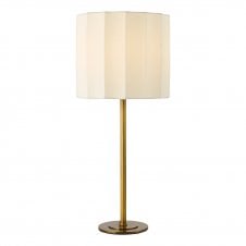 modern antique bronze table lamp with ivory linen shade