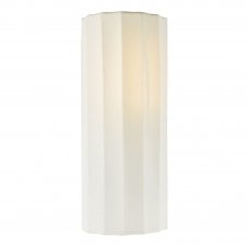 white linen wall light with decorative ripple curves