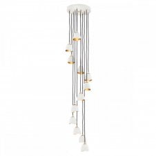 NULA 12 Light Pendant Cluster in White and Luxe Gold