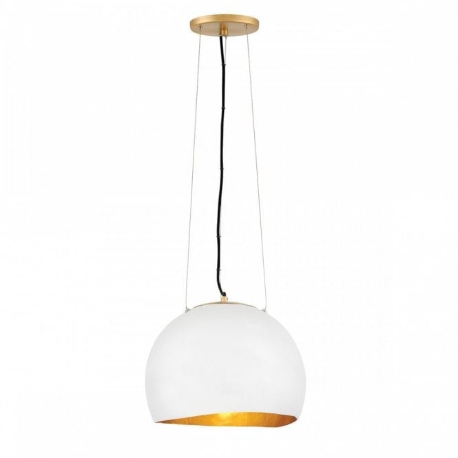 NULA Single Pendant in White and Luxe Gold
