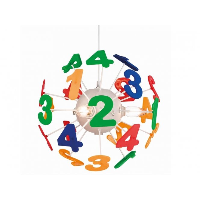 NUMBERS Multicoloured Ceiling Pendant Globe