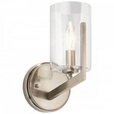NYE 1 Light Wall Light in Classic Pewter w/ Clear Glass