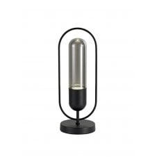 modern black and smoked glass LED table lamp