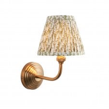 Obelisk Arc Wall Light with Leaf Shade in Green