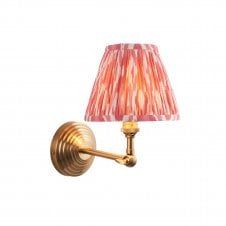 Obelisk Wing Brass Wall Light with Ikat Shade In Coral