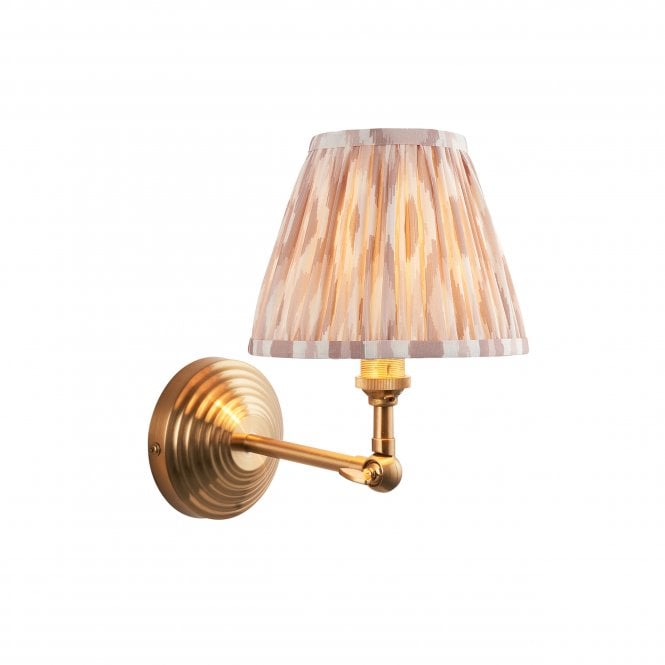 Obelisk Wing Brass Wall Light with Ikat Shade In Neutral