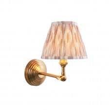 Obelisk Wing Brass Wall Light with Ikat Shade In Neutral