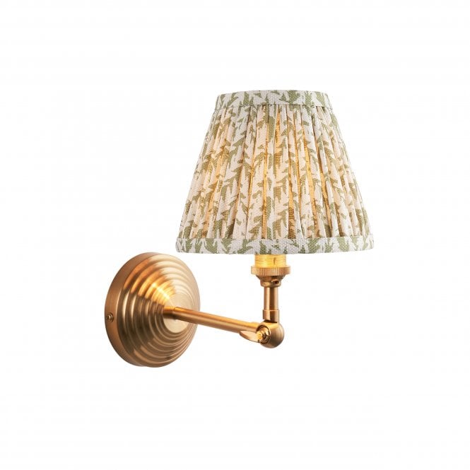 Obelisk Wing Wall Light with Leaf Shade in Green