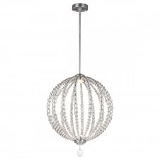 OBERLIN globe frame LED ceiling pendant with clear bead detail (medium)