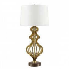 OCTAVIA decorative distressed gold table lamp with cream shade