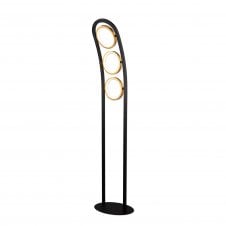 OCULOUS Floor Lamp | 3 Ring | 25W LED | 3200K | 1375lm | Satin Black and Gold | 3yrs Warranty