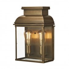 traditional aged brass outdoor wall lantern