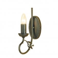 Black Gold Single Candle Style Wall Light