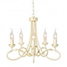 Traditional Gold Ivory Chandelier Ceiling Light 