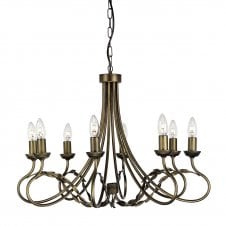 Large 8lt Traditional Chandelier Black Gold Finish