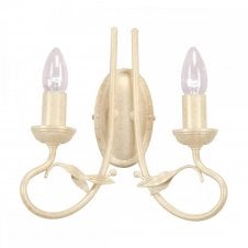 OLIVIA Handmade in UK Twin Wall Light Organic Leaves Decoration Ivory Gold