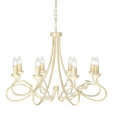 Large 8lt Traditional Chandelier Ivory Gold Finish