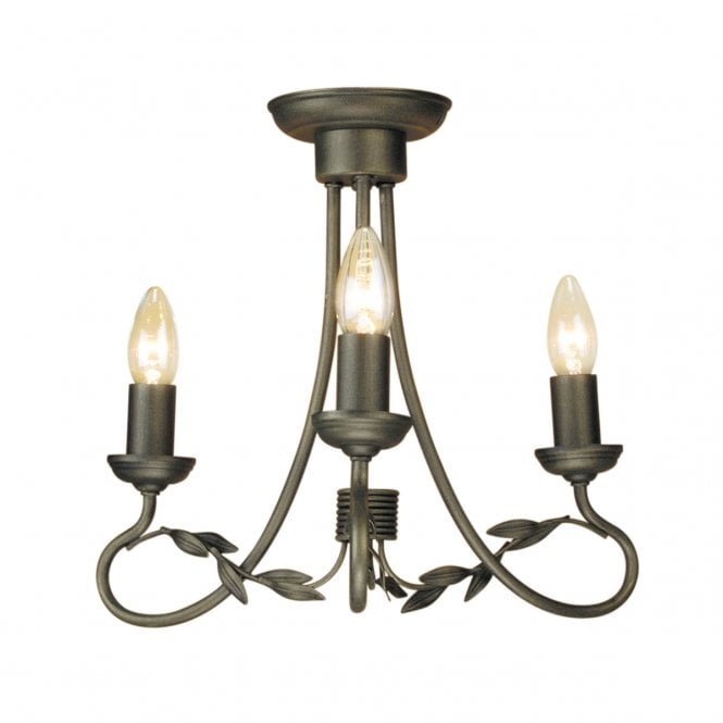 OLIVIA small dual mount black gold chandelier