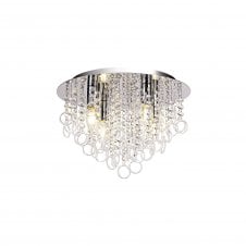 OLYMPE 4 Light Ceiling Light Polished Chrome/Crystal