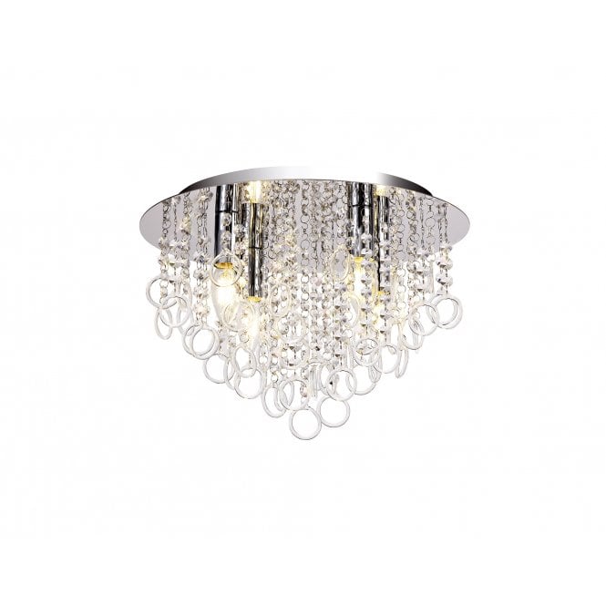 OLYMPE 4 Light Ceiling Light Polished Chrome/Crystal