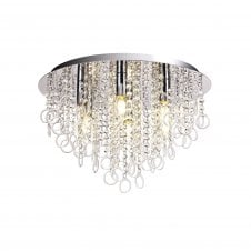 OLYMPE 6 Light Ceiling Light Polished Chrome/Crystal