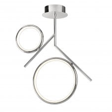 OLYMPIA LED Ceiling Light 2 Rings Polished Chrome