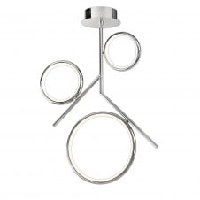 OLYMPIA LED Ceiling Light 3 Rings Polished Chrome