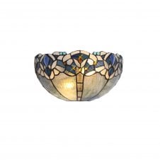 OMARI 2 light blue and clear glass Tiffany style wall washer light