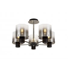 5 light semi flush ceiling light in modern glass