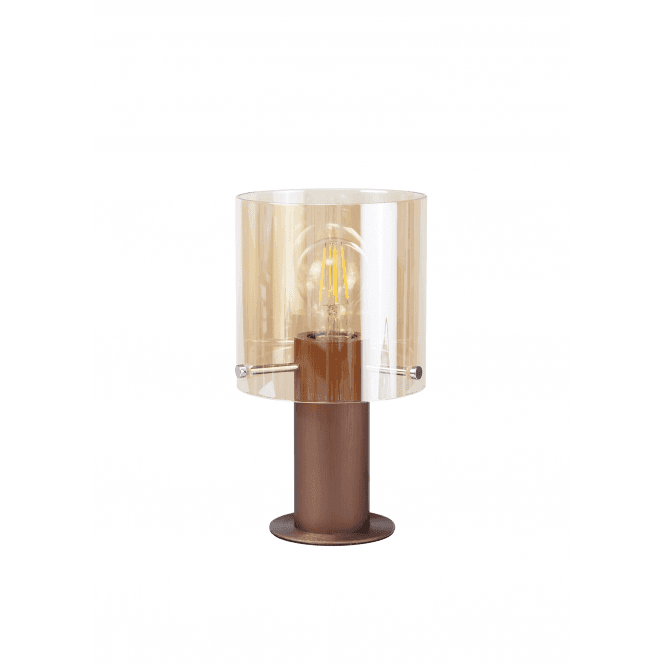 OMBRE Coffee Table Lamp with Mocha Fade Glass Shade