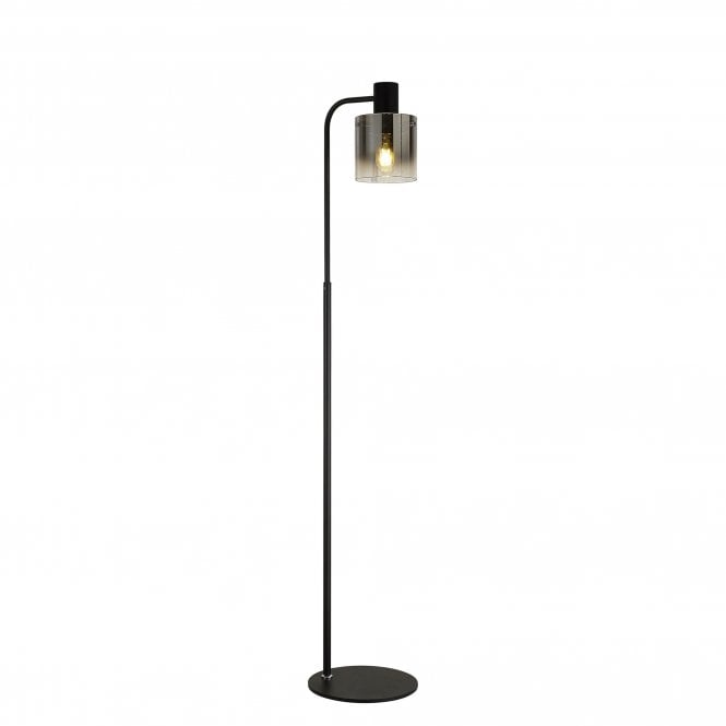 OMBRE Floor Lamp | 1 Light E27 | Black and Smoke Fade Glass