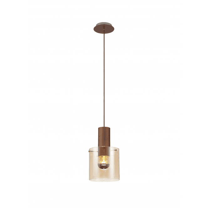 Ombre Glass Ceiling Pendant in Mocha with Clear Glass Shade
