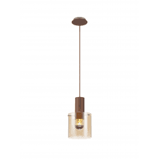Glass and mocha ceiling pendant
