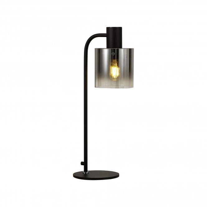 OMBRE Large Table Lamp | 1 Light E27 | Black and Smoke Fade Glass