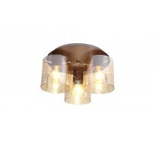 3 light flush ceiling light in modern glass