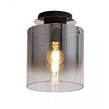 Simple Black Glass Ombre Flush Ceiling Fitting