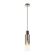 OMBRE Slim Ceiling Pendant in Black with Clear Fade Glass