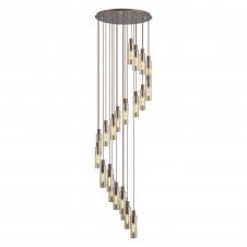 OMBRE Slim Round Pendant | 21 Light Adjustable | Mocha and Amber Glass