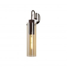 OMBRE Slim Single Switched Wall Lamp | 1 Light | E27 | Mocha and Amber Glass