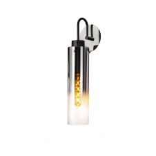 Slim glass modern wall light in black