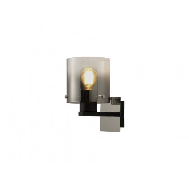 OMBRE Wall Light in Black with Smoke Fade Glass | Switched