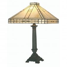 OPHELIA Large Tiffany Table Lamp in Antique Brass