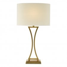 Contemporary brass and ivory table lamp with oval shade