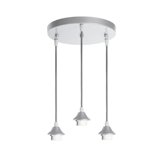 OPT 3 Light Ceiling Pendant Cluster Suspension Silver