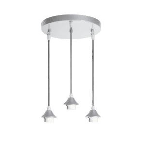 OPT 3 Light Ceiling Pendant Cluster Suspension Silver