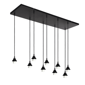 OPT 9 Light Ceiling Pendant Bar Cluster Suspension Black