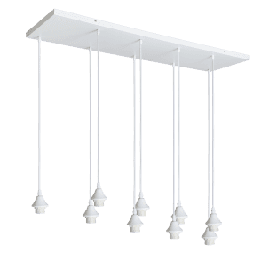 OPT 9 Light Ceiling Pendant Bar Cluster Suspension White