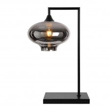 OPT Table Lamp in Black with Mushroom Silver Glass Shade